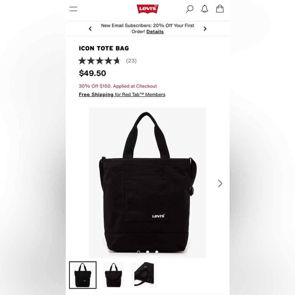 NWT Levi’s Icon Tote Bag